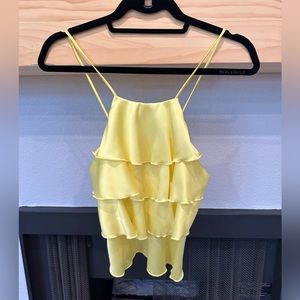 Zara Yellow ruffle crop top